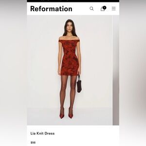 Reformation One-Shoulder Red Floral Mini Dress